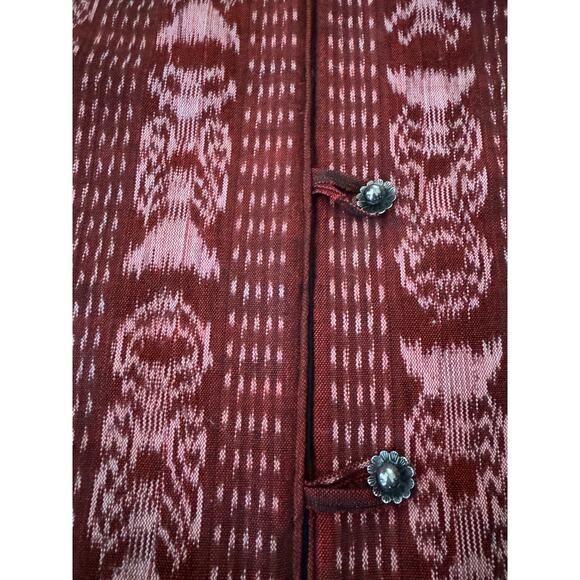 OOAK Quilted Patterened top jacket Short sleeves button front round neck medium - Picture 13 of 13